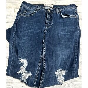 We The‎ Free Free People Jeans 28 Button Fly Raw Hem Distressed Skinny High Rise